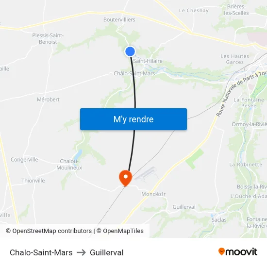 Chalo-Saint-Mars to Guillerval map