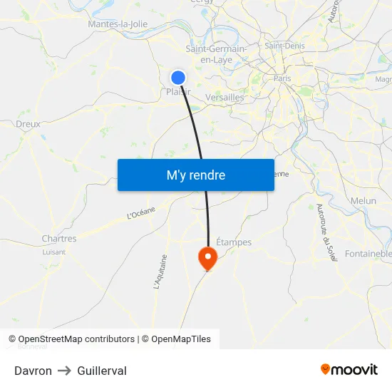 Davron to Guillerval map