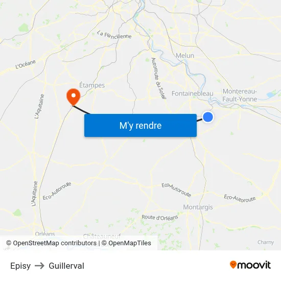 Episy to Guillerval map