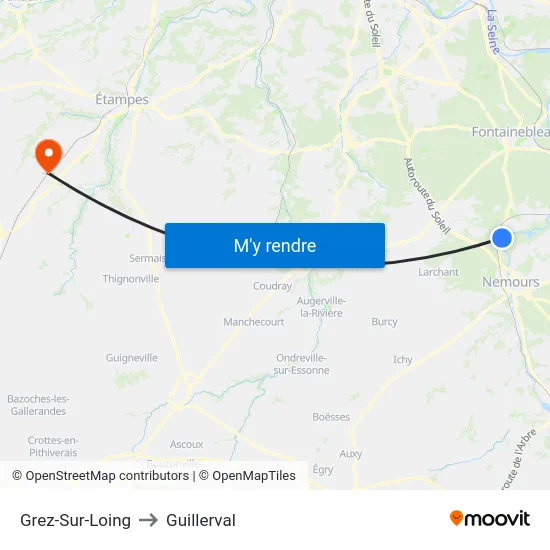 Grez-Sur-Loing to Guillerval map