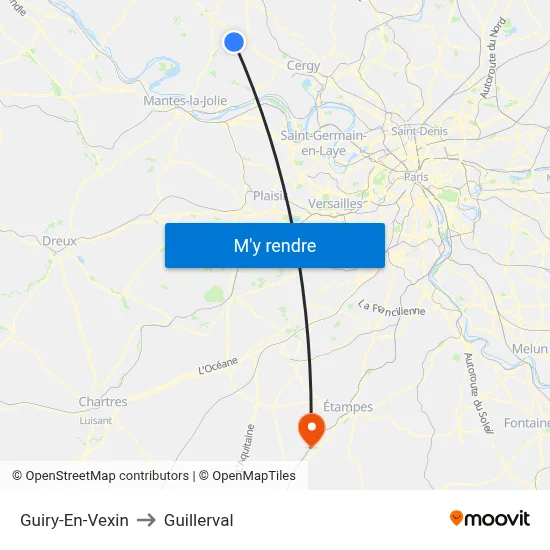 Guiry-En-Vexin to Guillerval map