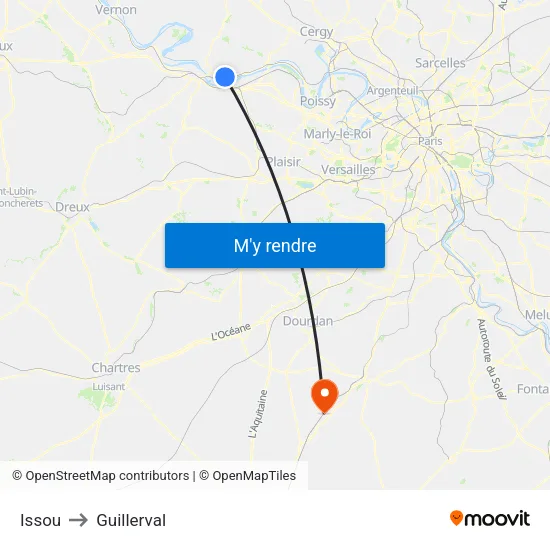 Issou to Guillerval map
