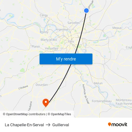 La Chapelle-En-Serval to Guillerval map