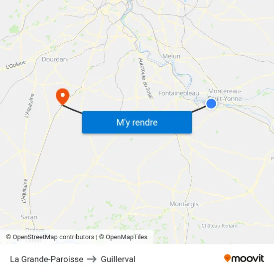La Grande-Paroisse to Guillerval map