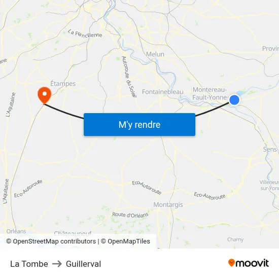 La Tombe to Guillerval map