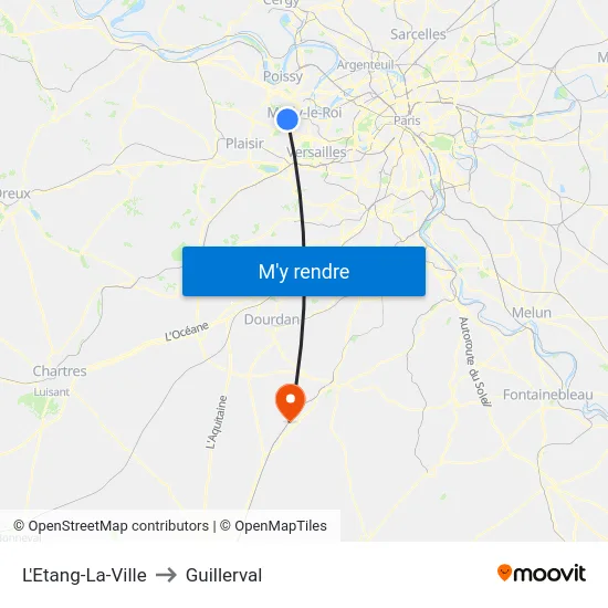 L'Etang-La-Ville to Guillerval map