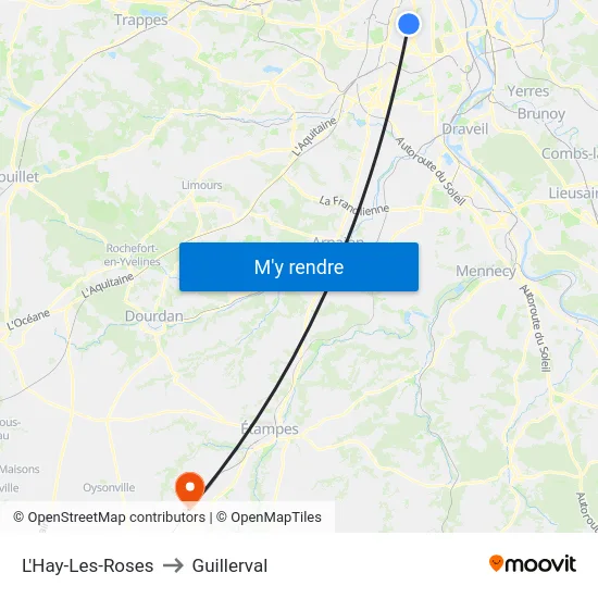 L'Hay-Les-Roses to Guillerval map