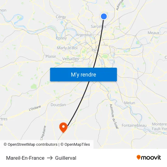 Mareil-En-France to Guillerval map
