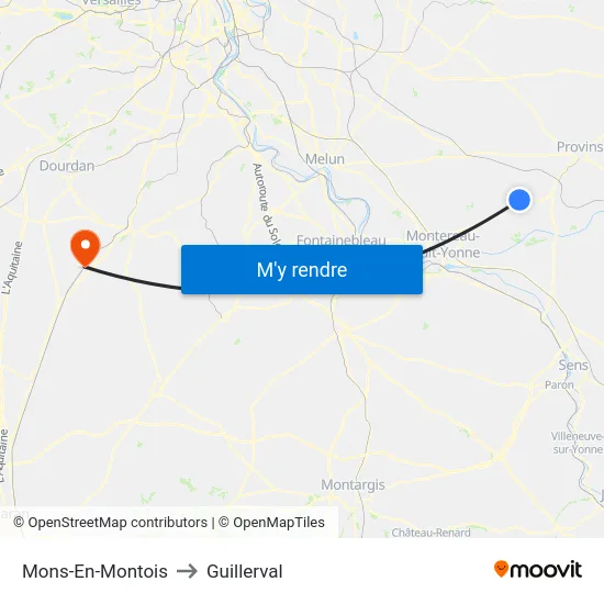 Mons-En-Montois to Guillerval map