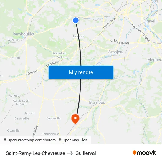 Saint-Remy-Les-Chevreuse to Guillerval map