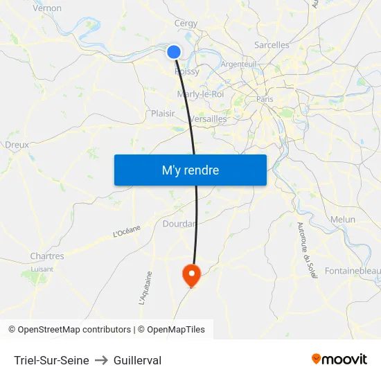 Triel-Sur-Seine to Guillerval map