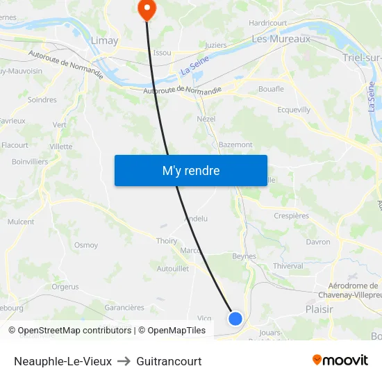 Neauphle-Le-Vieux to Guitrancourt map