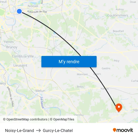 Noisy-Le-Grand to Gurcy-Le-Chatel map
