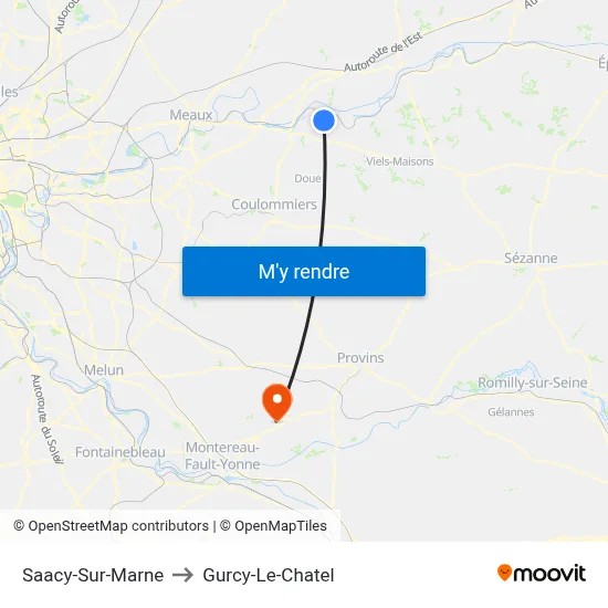 Saacy-Sur-Marne to Gurcy-Le-Chatel map