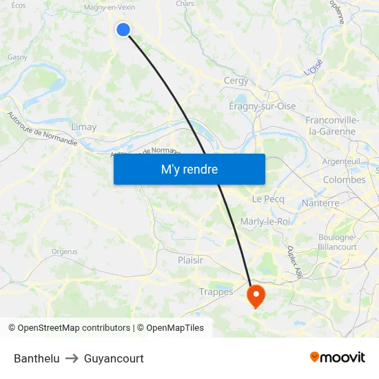 Banthelu to Guyancourt map