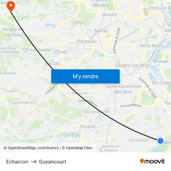 Echarcon to Guyancourt map