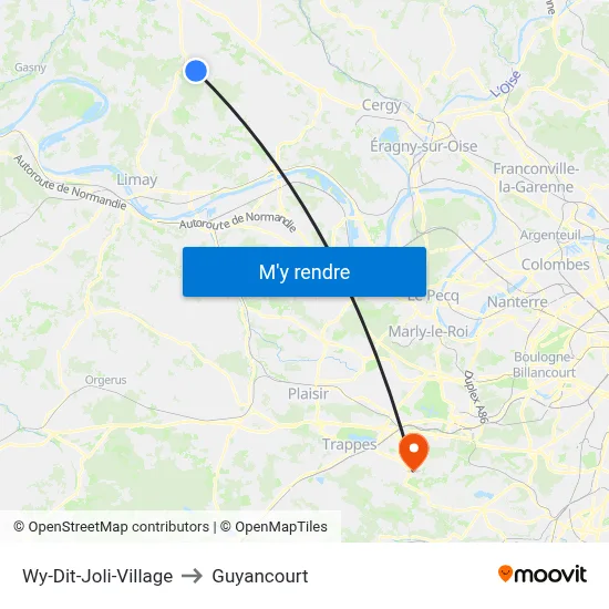 Wy-Dit-Joli-Village to Guyancourt map