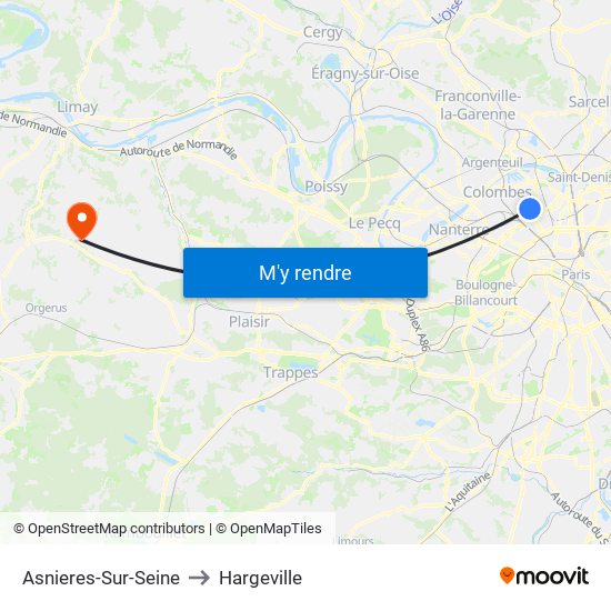 Asnieres-Sur-Seine to Hargeville map