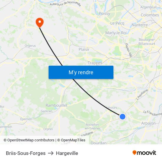 Briis-Sous-Forges to Hargeville map