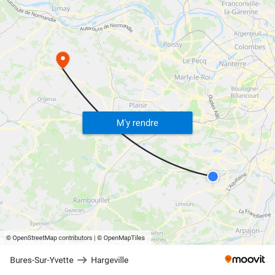 Bures-Sur-Yvette to Hargeville map