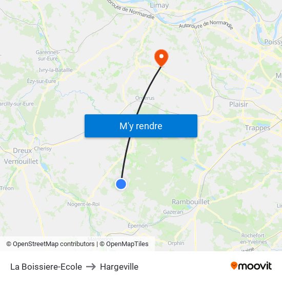 La Boissiere-Ecole to Hargeville map