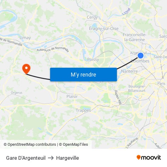 Gare D'Argenteuil to Hargeville map