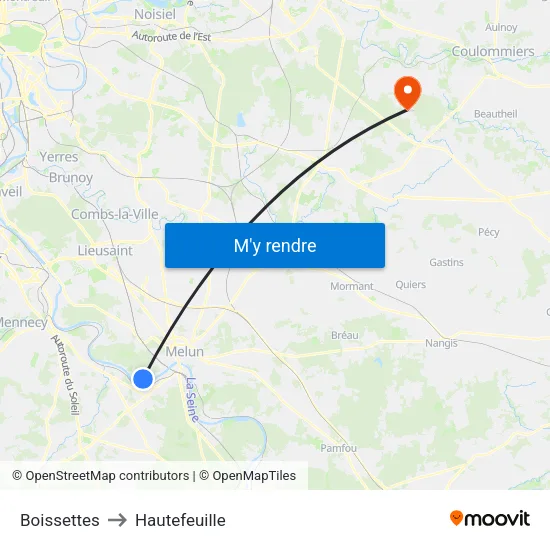 Boissettes to Hautefeuille map