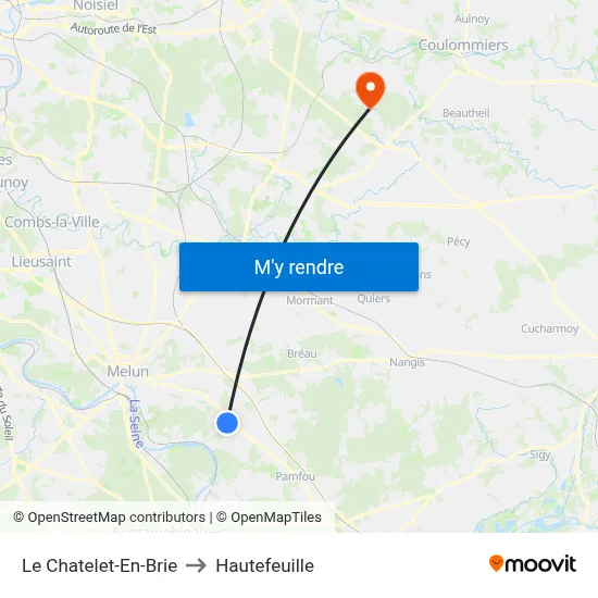 Le Chatelet-En-Brie to Hautefeuille map