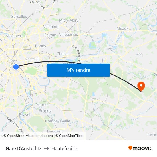 Gare D'Austerlitz to Hautefeuille map