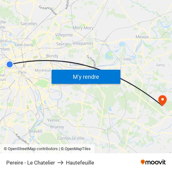 Pereire - Le Chatelier to Hautefeuille map