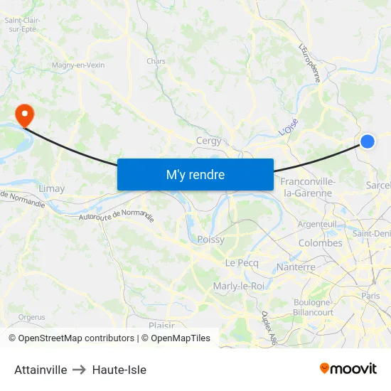 Attainville to Haute-Isle map