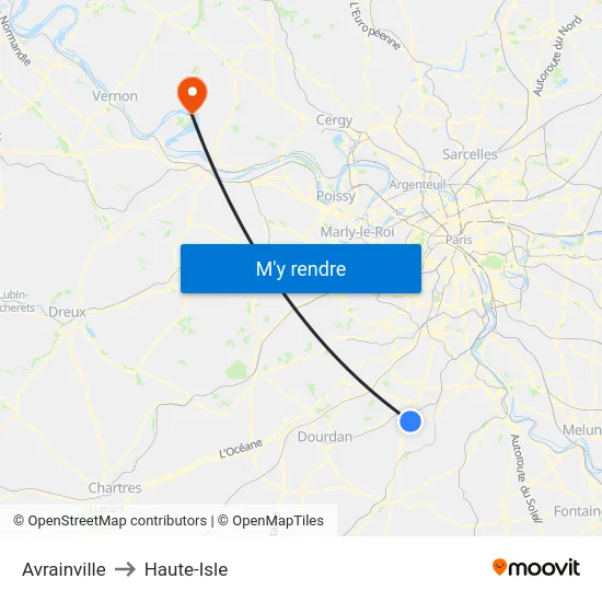 Avrainville to Haute-Isle map