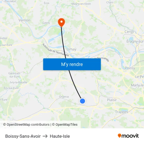 Boissy-Sans-Avoir to Haute-Isle map
