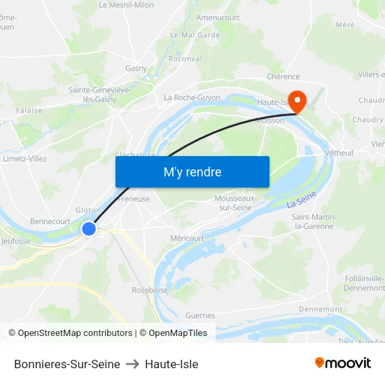 Bonnieres-Sur-Seine to Haute-Isle map