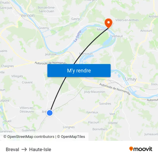 Breval to Haute-Isle map