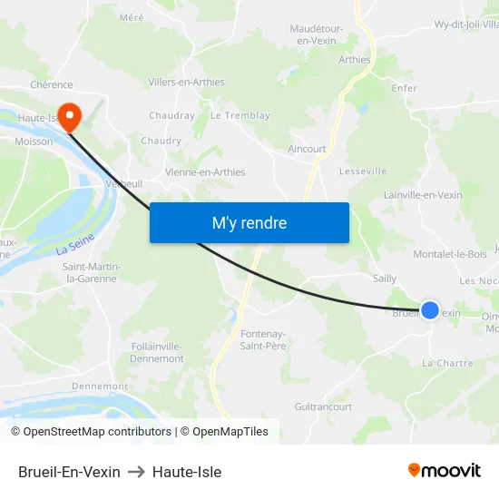 Brueil-En-Vexin to Haute-Isle map