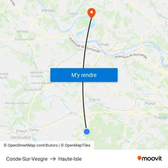 Conde-Sur-Vesgre to Haute-Isle map