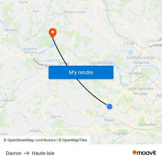 Davron to Haute-Isle map