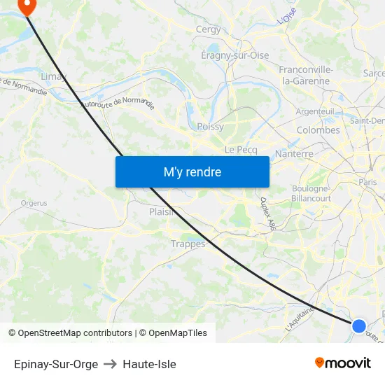 Epinay-Sur-Orge to Haute-Isle map
