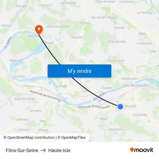 Flins-Sur-Seine to Haute-Isle map
