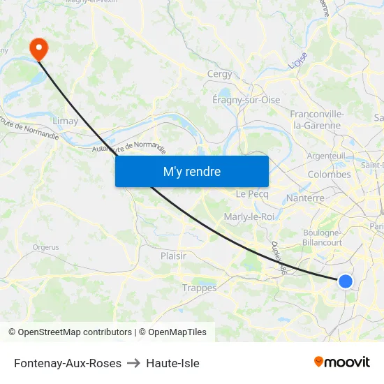 Fontenay-Aux-Roses to Haute-Isle map
