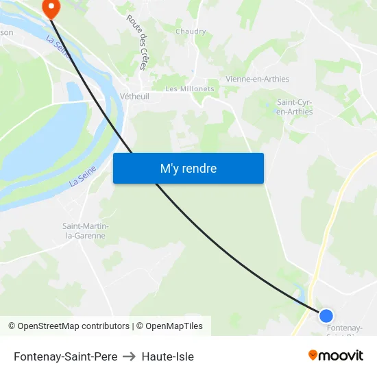 Fontenay-Saint-Pere to Haute-Isle map