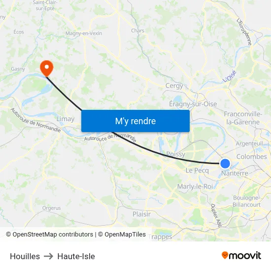 Houilles to Haute-Isle map
