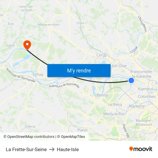 La Frette-Sur-Seine to Haute-Isle map