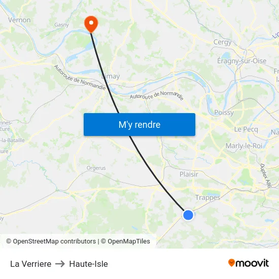 La Verriere to Haute-Isle map