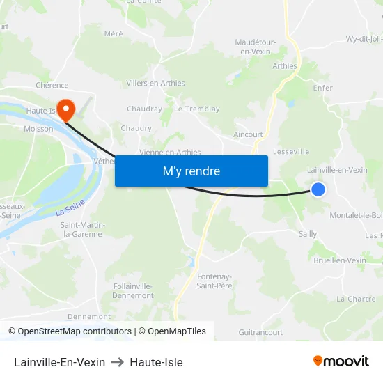 Lainville-En-Vexin to Haute-Isle map