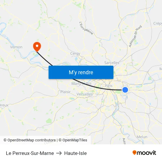 Le Perreux-Sur-Marne to Haute-Isle map