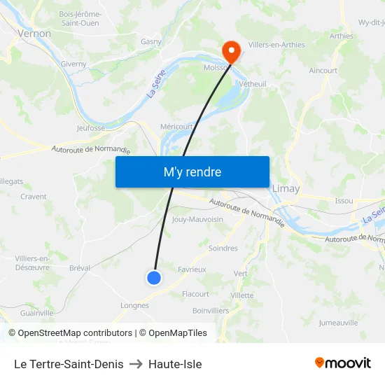Le Tertre-Saint-Denis to Haute-Isle map