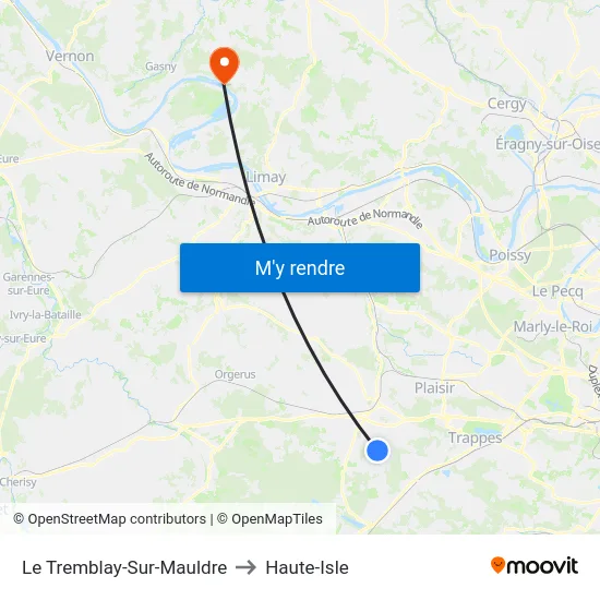 Le Tremblay-Sur-Mauldre to Haute-Isle map