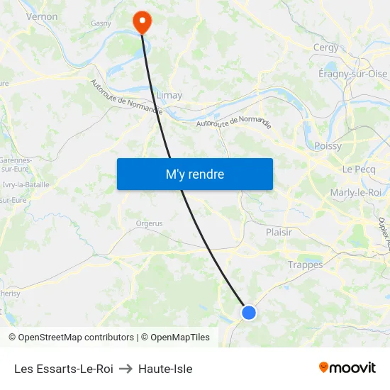 Les Essarts-Le-Roi to Haute-Isle map